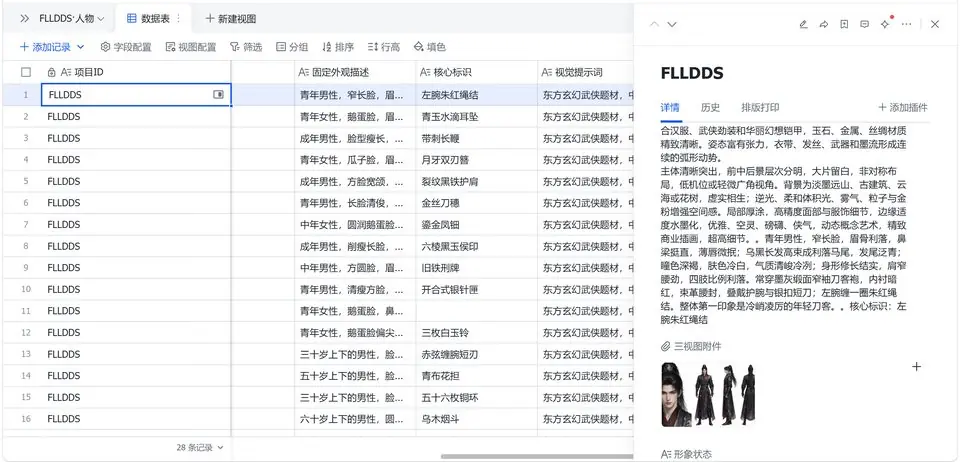 飞书人物表实拍